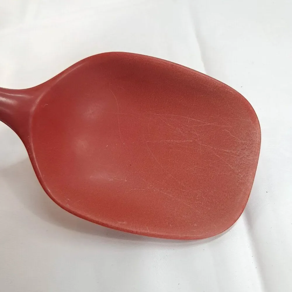 Dansk red serving spoon solid melamine red plastic cooking utensil scoop Vintage